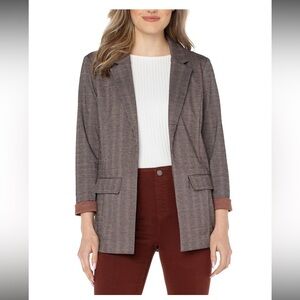 Liverpool NEW Women's Boyfriend Blazer Black Brick Jacquard Stripe‎ Size 1x